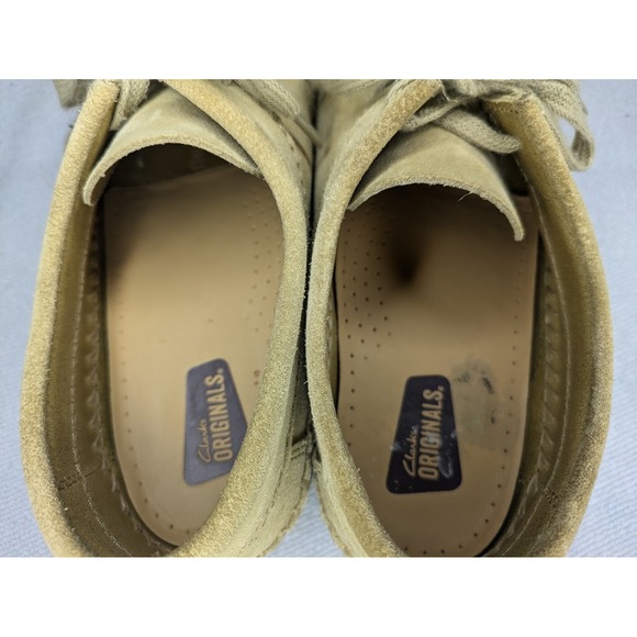 Clarks ORIGINALS Weaver Moccasins Crep Sole Tan Suede‎ Lace Up Shoes Womens Sz 9 - Picture 9 of 11